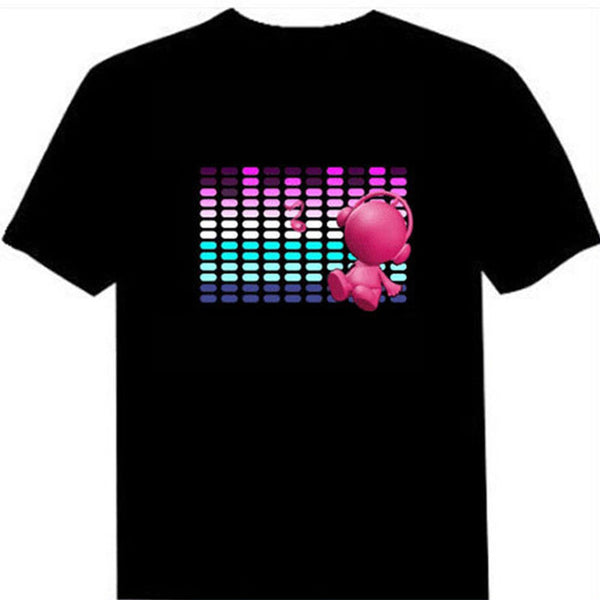 Hot Led t shirt Men Party Rock Disco DJ Sound Activated LED T Shirt Light Up and down Flashing Equalizer Men's Glowing TShirt