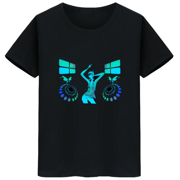 Hot Led t shirt Men Party Rock Disco DJ Sound Activated LED T Shirt Light Up and down Flashing Equalizer Men's Glowing TShirt