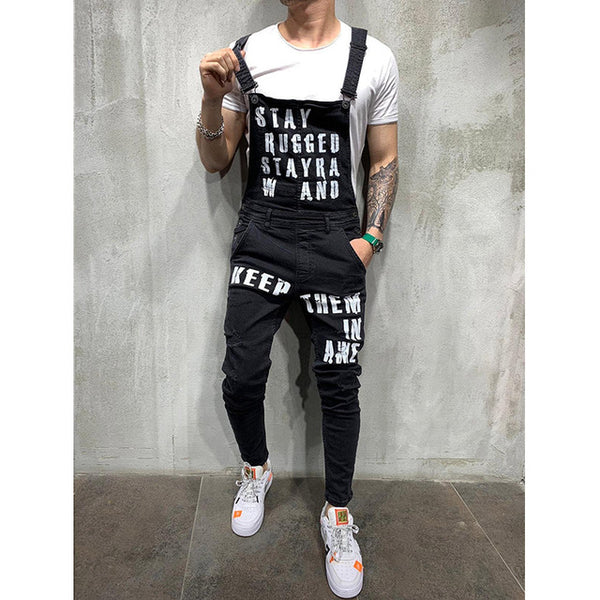 2019 New Fashion Men's Ripped Jeans Jumpsuits Shorts Summer Hi Street Distressed Denim Bib Overalls For Man Suspender Pants