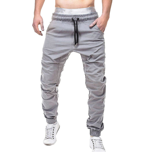 Men Sweatpants Autumn Slacks men pants Polyester Casual Elastic Jogging Sport pants men cotton Solid Baggy Pocket Trousers W621