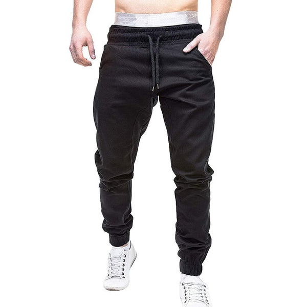 Men Sweatpants Autumn Slacks men pants Polyester Casual Elastic Jogging Sport pants men cotton Solid Baggy Pocket Trousers W621