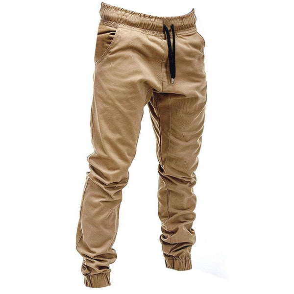 Men Sweatpants Autumn Slacks men pants Polyester Casual Elastic Jogging Sport pants men cotton Solid Baggy Pocket Trousers W621