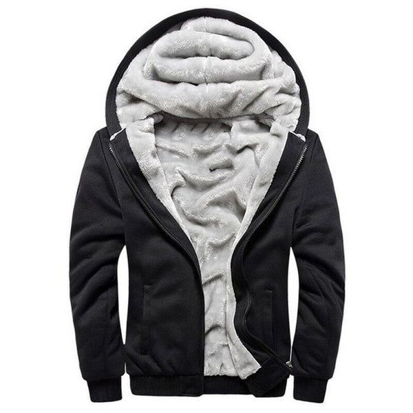 Men hooded Tracksuit Lined Thick Coat Sweatshirt + Pants New Sportswear Jogger Suit 2 Piece Set Brand Male Winter Sets Clothing