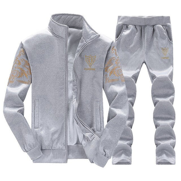 Riinr 2019 Fashion New Arrival Sporting Suit Men Spring And Autumn Casual Sweatshirt+Sweatpants Two Pieces Sets Tracksuit Men