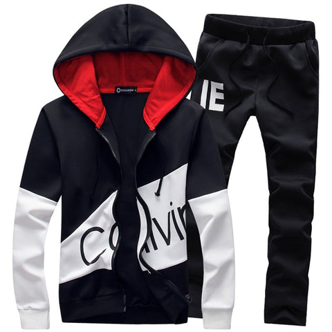 5XL Large Size Tracksuit Men Set Letter Sportswear Sweatsuit Male Sweat Track Suit Jacket Hoodie with Pants Mens Sporting Suits