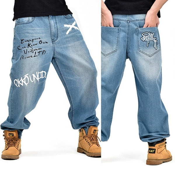 2019 New Casual Large Size Jeans Men Plus Fertilizer to increase the individuality fashion Hip-hop jeans Loose