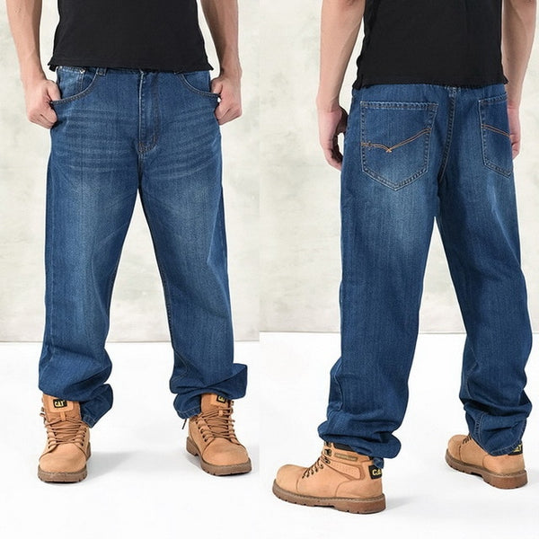 2019 New Casual Large Size Jeans Men Plus Fertilizer to increase the individuality fashion Hip-hop jeans Loose