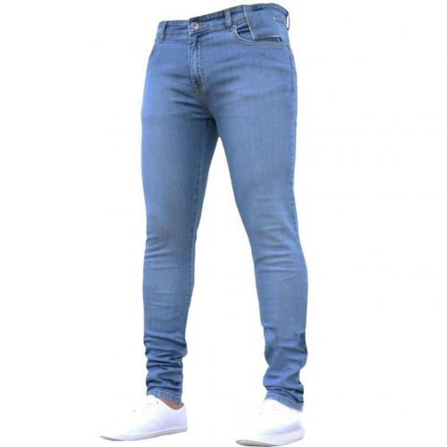 Hot Mens Skinny Jeans 2019 Super Skinny Jeans Men Non Ripped Stretch Denim Pants Elastic Waist Big Size European  Long Trousers