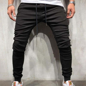 Men Solid Skinny Jeans Pants Fashion Streetwear Jeans Hip Hop Slim Fit Denim Pants Male Stretchy distressed Jeans Plus Size 3XL