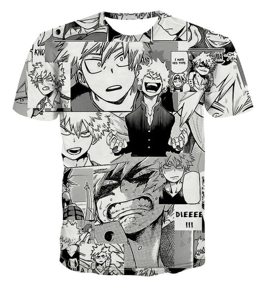 My Hero Academia Men Short Sleeve T Shirt Hot Anime Bakugo Katsuki Funny Tshirt Homme S-4XL Hip Hop Clothing Support Wholesale