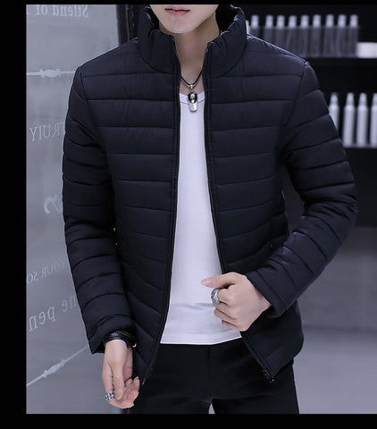 2019 Men Slim fit Thicken Plus Size Down jacket Autumn Winter New Casual Fashion Long Sleeve  Youth Self-Cultivation Down Jacket