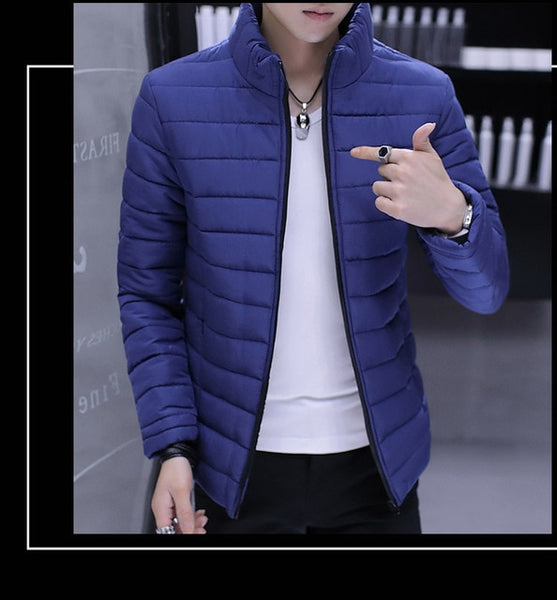 2019 Men Slim fit Thicken Plus Size Down jacket Autumn Winter New Casual Fashion Long Sleeve  Youth Self-Cultivation Down Jacket