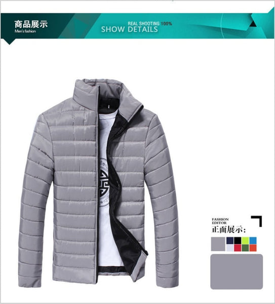 2019 Men Slim fit Thicken Plus Size Down jacket Autumn Winter New Casual Fashion Long Sleeve  Youth Self-Cultivation Down Jacket