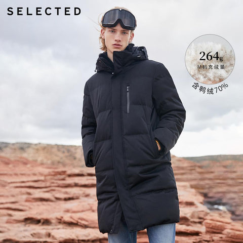 SELECTED Winter Down Jacket New Duck Down Clothes Double-Collar Parka Men's Mid-long Down Garment Warm Coat S | 418412526