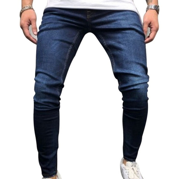 SHUJIN Plus Size Skinny Jeans Men Casual Stretch Straight Trousers Jeans Fashion Solid Streetwear Slim  Denim Pencil Pants