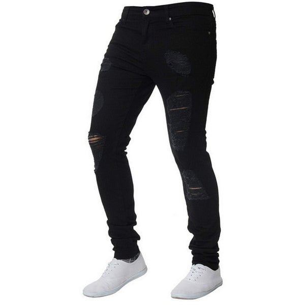 SHUJIN Plus Size Skinny Jeans Men Casual Stretch Straight Trousers Jeans Fashion Solid Streetwear Slim  Denim Pencil Pants