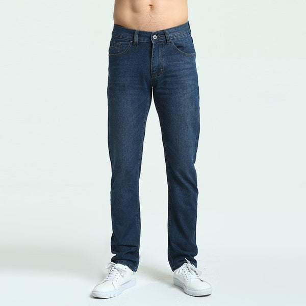 Jeans Mens Brand High Quality Stretch Blue Denim Jeans Fashion Pleated Pocket Trousers Pants Size 30 32 33 34 36 38 40