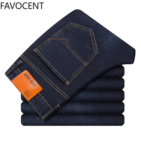 2019 New Jeans Men Classic Denim Pants Causal Man Distressed Jeans Slim Fit Brand Denim Business Trousers Blue Black Male Pants