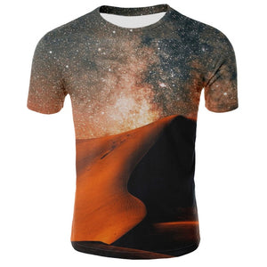 3D Starry Sky T shirt Men Women Fashion Harajuku O-Neck Short Sleeve Night Sky Casual Tops Tees Cool Galaxy T shirt