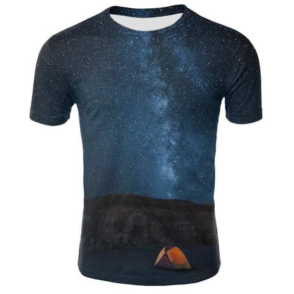 3D Starry Sky T shirt Men Women Fashion Harajuku O-Neck Short Sleeve Night Sky Casual Tops Tees Cool Galaxy T shirt