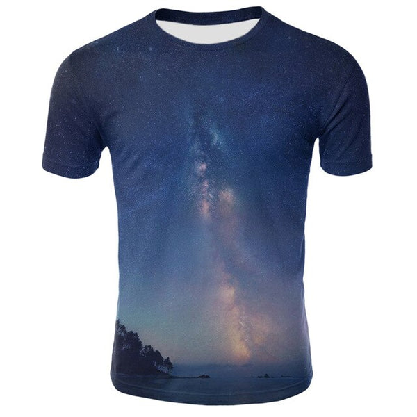 3D Starry Sky T shirt Men Women Fashion Harajuku O-Neck Short Sleeve Night Sky Casual Tops Tees Cool Galaxy T shirt