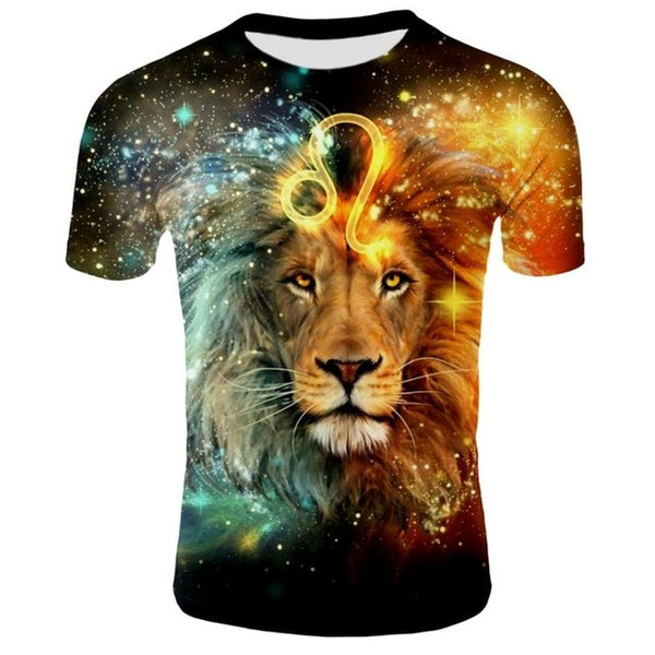 Fashion Men T-shirt 3D Funny lion Print Designed Stylish Summer T-shirt Brand Tops Tees Casual O-Neck Short Sleeve Plus 4XL Size