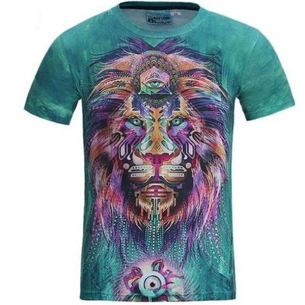 Fashion Men T-shirt 3D Funny lion Print Designed Stylish Summer T-shirt Brand Tops Tees Casual O-Neck Short Sleeve Plus 4XL Size