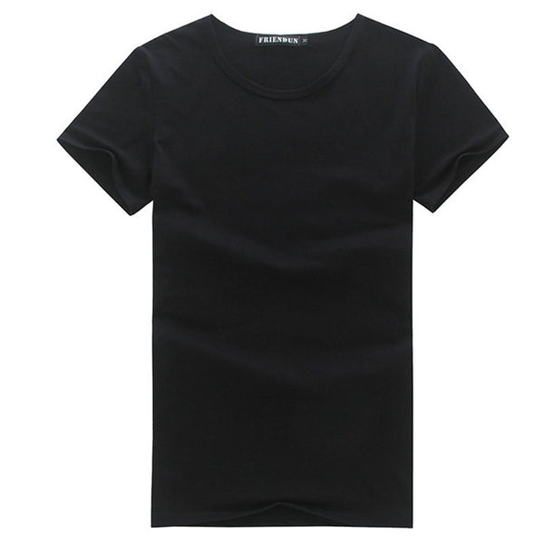 Men T shirt round neck Solid color black white women men T-shirt short Sleeve Average quality thin shirt