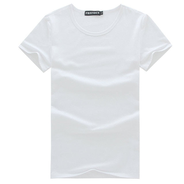 Men T shirt round neck Solid color black white women men T-shirt short Sleeve Average quality thin shirt