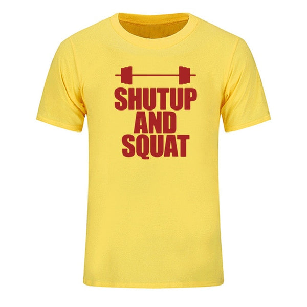 Shut Up And Squat Men's T-Shirt 100% Cotton Summer Casual Short Sleeve O-Neck T Shirts