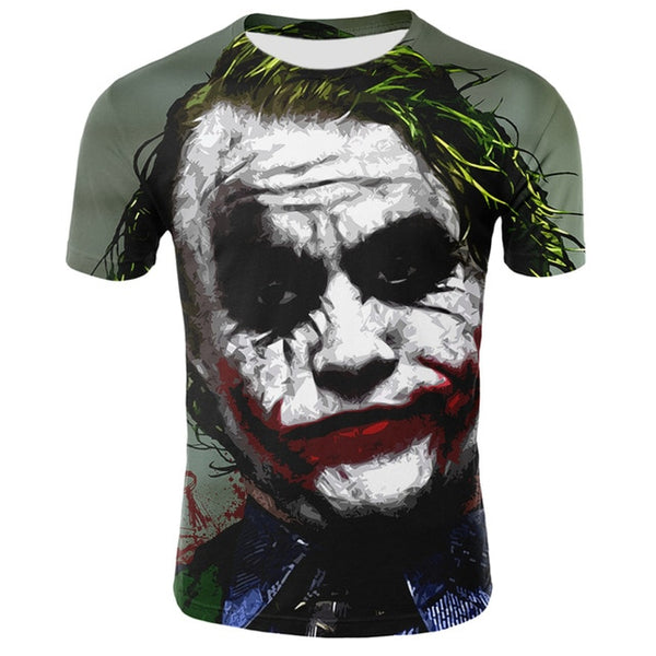 Summer Clown 3D Printed T Shirt Men Crew Neck Casual Tee Shirt Funny Short Sleeve Streetwear 3d Cool Joker T Shirts