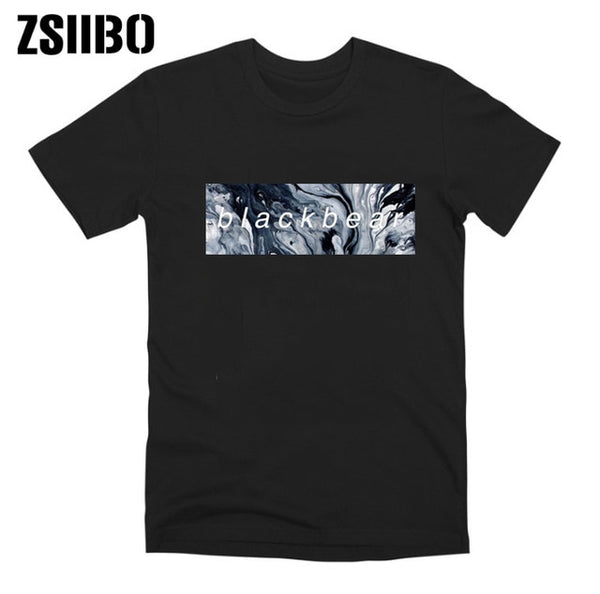 ZSIIBO Hip Hop Breathable Casual T Shirts Streetwear 2020 Summer Men Blackbear Marble Short Sleeve Male Fashion O-Neck Tshirts