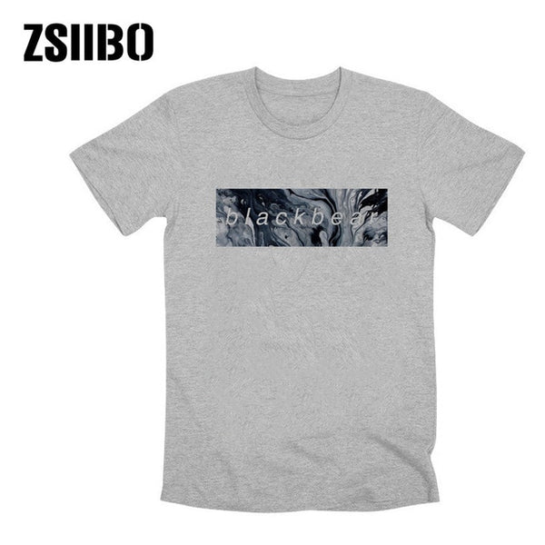 ZSIIBO Hip Hop Breathable Casual T Shirts Streetwear 2020 Summer Men Blackbear Marble Short Sleeve Male Fashion O-Neck Tshirts