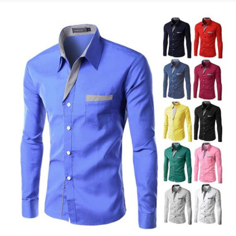 4XL Plus Size Brand-clothing Cotton Mens Clothing Solid Soft Men Shirt Long Sleeve Mens Shirts Casual Slim Fit Hot Sale