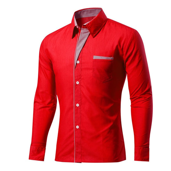 4XL Plus Size Brand-clothing Cotton Mens Clothing Solid Soft Men Shirt Long Sleeve Mens Shirts Casual Slim Fit Hot Sale