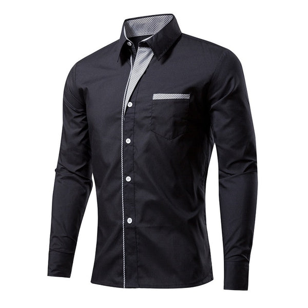 4XL Plus Size Brand-clothing Cotton Mens Clothing Solid Soft Men Shirt Long Sleeve Mens Shirts Casual Slim Fit Hot Sale