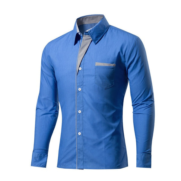 4XL Plus Size Brand-clothing Cotton Mens Clothing Solid Soft Men Shirt Long Sleeve Mens Shirts Casual Slim Fit Hot Sale