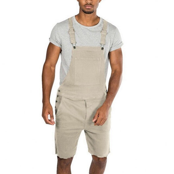 MJARTORIA Mens Bib Shorts Lightweight Casual Loose Fit Walkshort Jumpsuit Button Fashion Denim Rompers