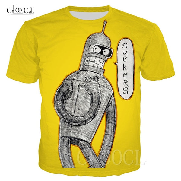 Anime Futurama 3D Printed Men Women T-shirt Fashion Cartoon T-shirts Popular Harajuku Funny T Shirt Homme Funny Plus Size Tshirt