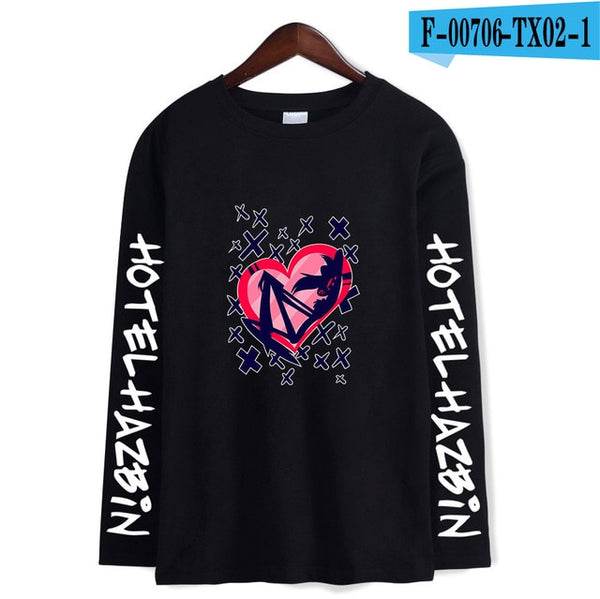 2019 Hazbin Hotel tshirts women long sleeve T-shirt Casual Long Sleeve Hazbin Hotel T-shirt Tops Plus Size for men and women