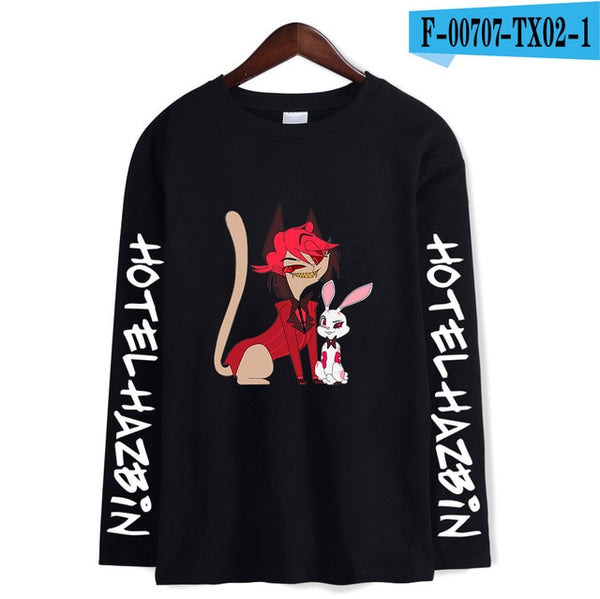 2019 Hazbin Hotel tshirts women long sleeve T-shirt Casual Long Sleeve Hazbin Hotel T-shirt Tops Plus Size for men and women