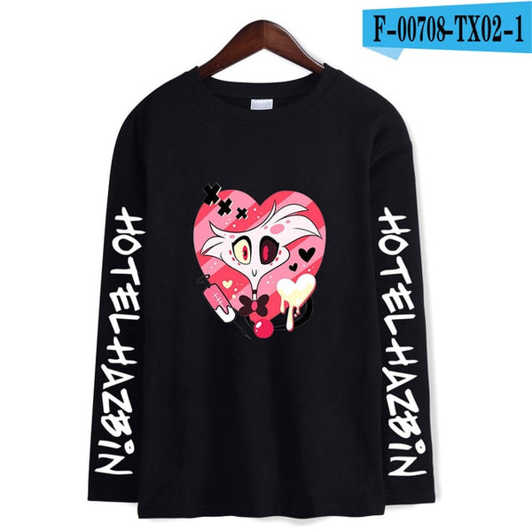 2019 Hazbin Hotel tshirts women long sleeve T-shirt Casual Long Sleeve Hazbin Hotel T-shirt Tops Plus Size for men and women