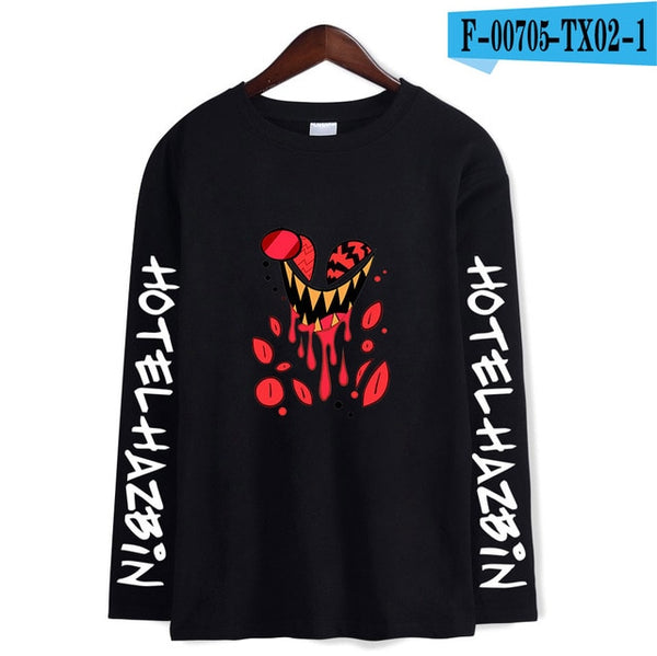 2019 Hazbin Hotel tshirts women long sleeve T-shirt Casual Long Sleeve Hazbin Hotel T-shirt Tops Plus Size for men and women