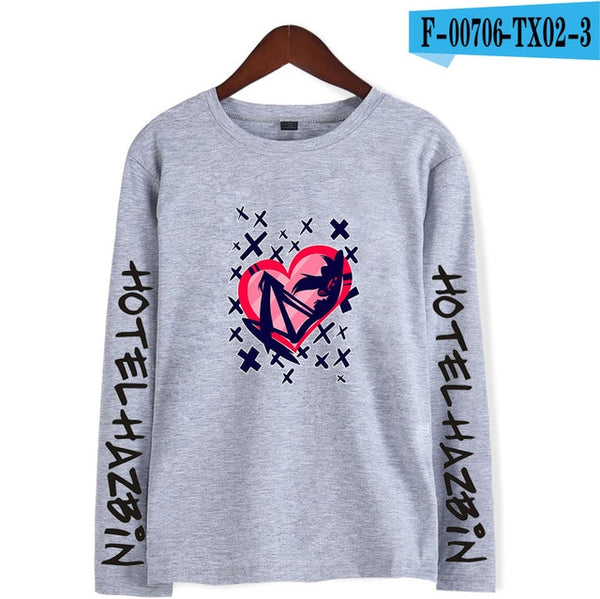 2019 Hazbin Hotel tshirts women long sleeve T-shirt Casual Long Sleeve Hazbin Hotel T-shirt Tops Plus Size for men and women