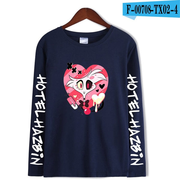 2019 Hazbin Hotel tshirts women long sleeve T-shirt Casual Long Sleeve Hazbin Hotel T-shirt Tops Plus Size for men and women