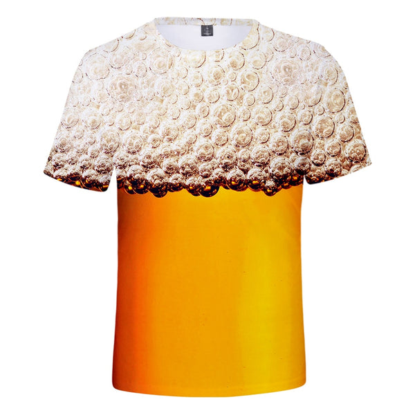 3D Print Beer Day T shirt Mens Summer T-shirt Beer Day Fashion O-neck Short Sleeve Tees Casual 3D Tops Lady/men Cool 3D T-shirts