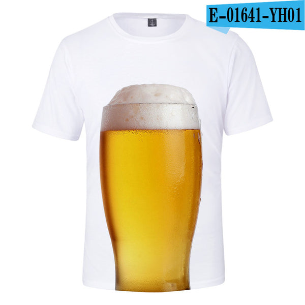 3D Print Beer Day T shirt Mens Summer T-shirt Beer Day Fashion O-neck Short Sleeve Tees Casual 3D Tops Lady/men Cool 3D T-shirts