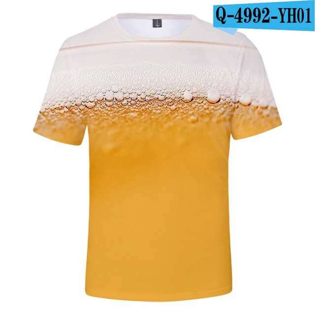 3D Print Beer Day T shirt Mens Summer T-shirt Beer Day Fashion O-neck Short Sleeve Tees Casual 3D Tops Lady/men Cool 3D T-shirts