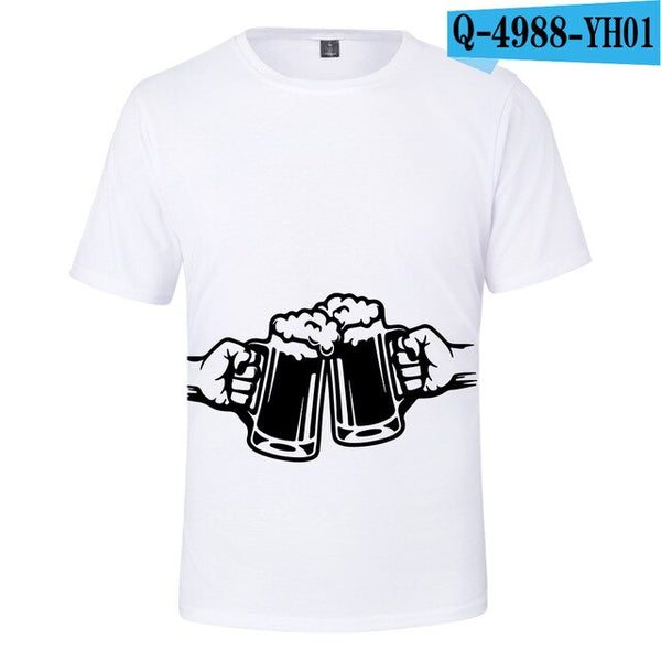 3D Print Beer Day T shirt Mens Summer T-shirt Beer Day Fashion O-neck Short Sleeve Tees Casual 3D Tops Lady/men Cool 3D T-shirts