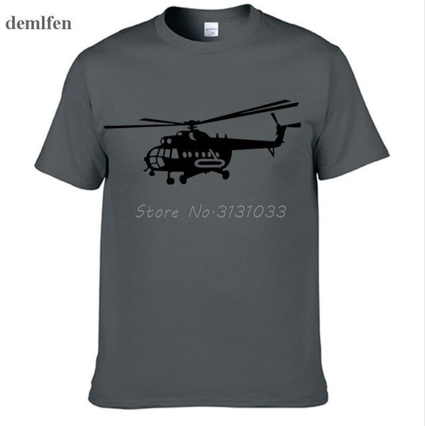 Summer Style Brand New Male T shirts Novelty MI-8 Helicopter USSR Victory Day print t-shirt Short Sleeve Cotton Tee shirts